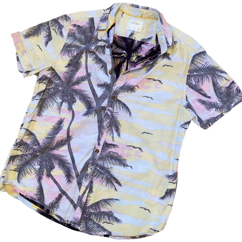 Beach Palm Tree Button Down
